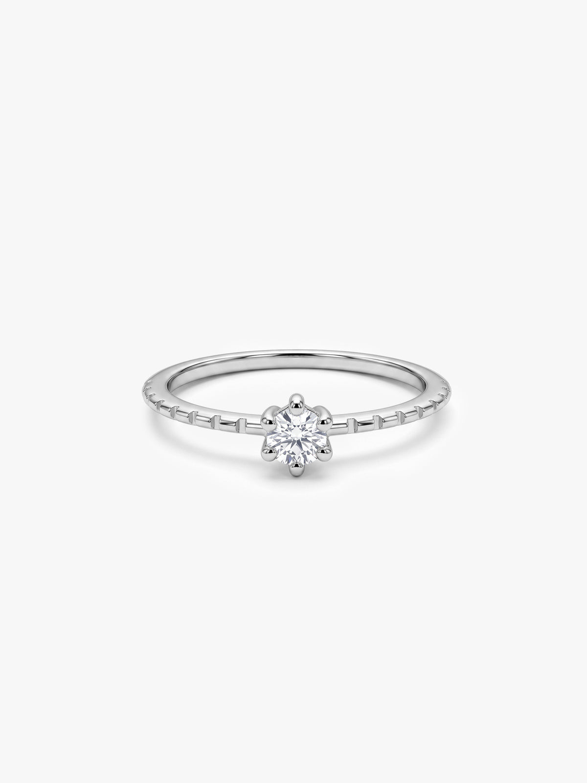 Silver Everglow Solitaire Ring (Size 12)