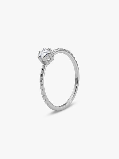 Silver Everglow Solitaire Ring (Size 12)