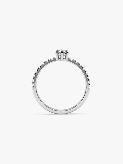 Silver Everglow Solitaire Ring (Size 12)