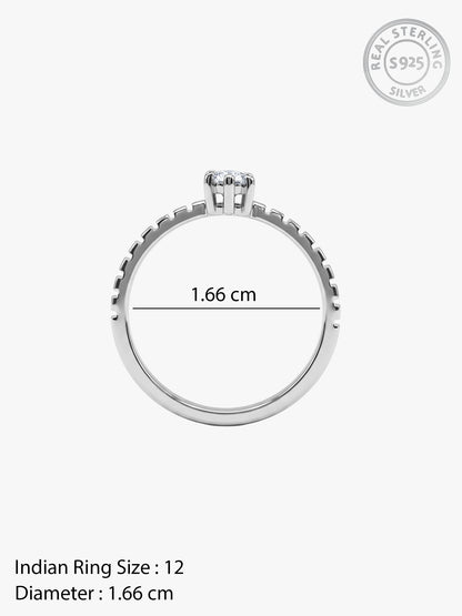 Silver Everglow Solitaire Ring (Size 12)