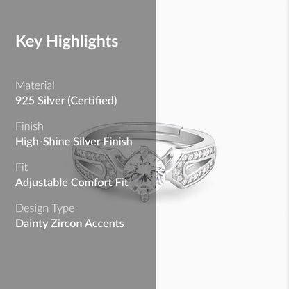 Kriti Sanon Silver Zircon Elegant Loop Ring