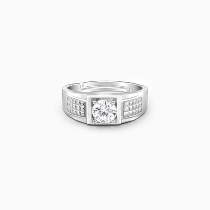 Silver Classic Stud Ring For Him