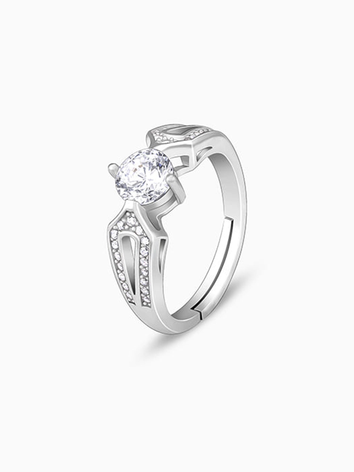 Kriti Sanon Silver Zircon Elegant Loop Ring