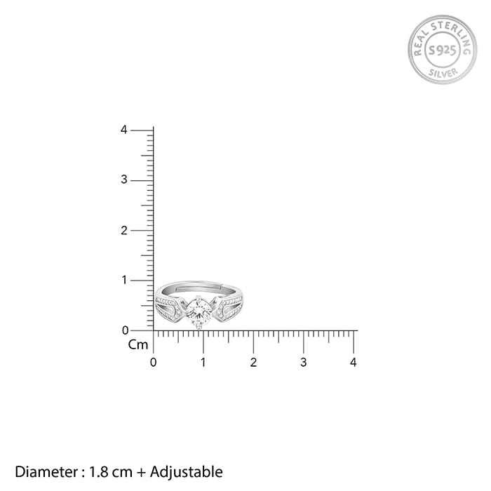 Silver Zircon Elegant Loop Ring - view 4