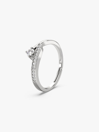 Silver Zircon Embrace Ring