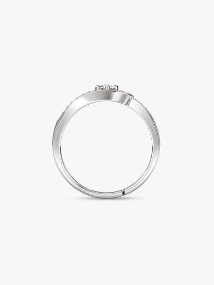 Silver Zircon Embrace Ring