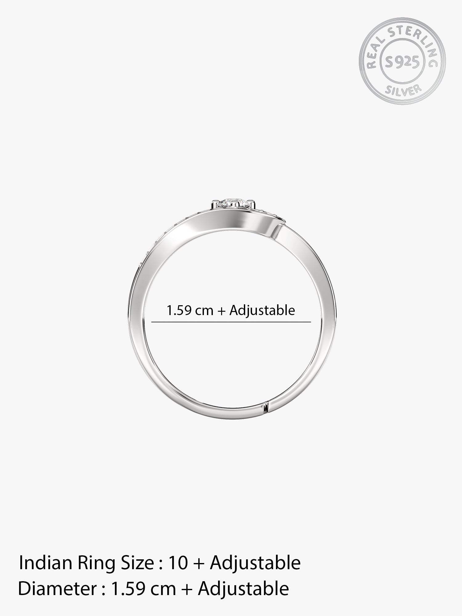 Silver Zircon Embrace Ring