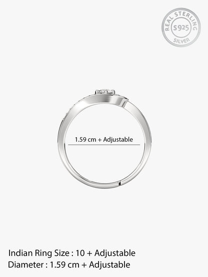 Silver Zircon Embrace Ring