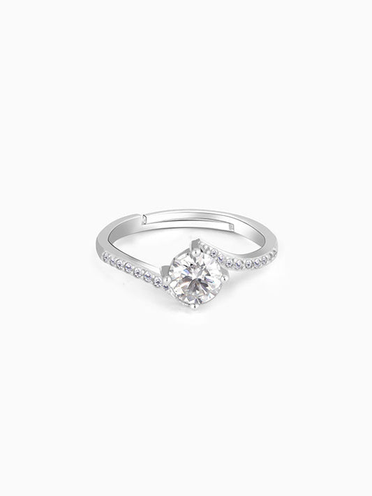 Silver Zircon Stone Ring