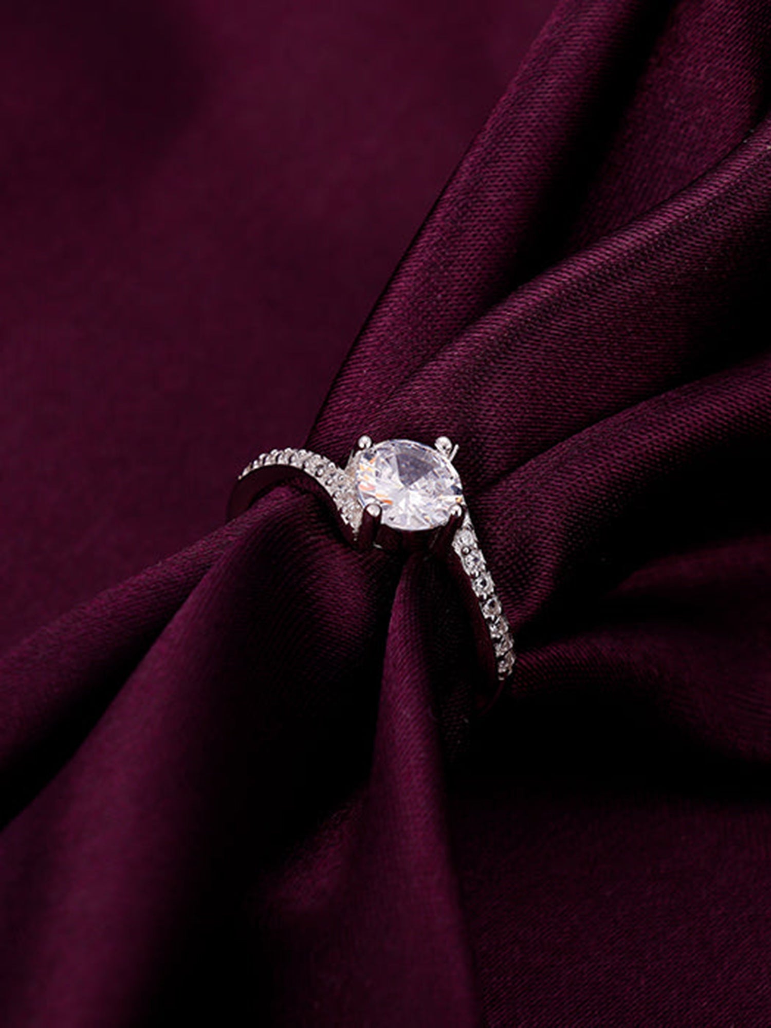 Silver Zircon Stone Ring