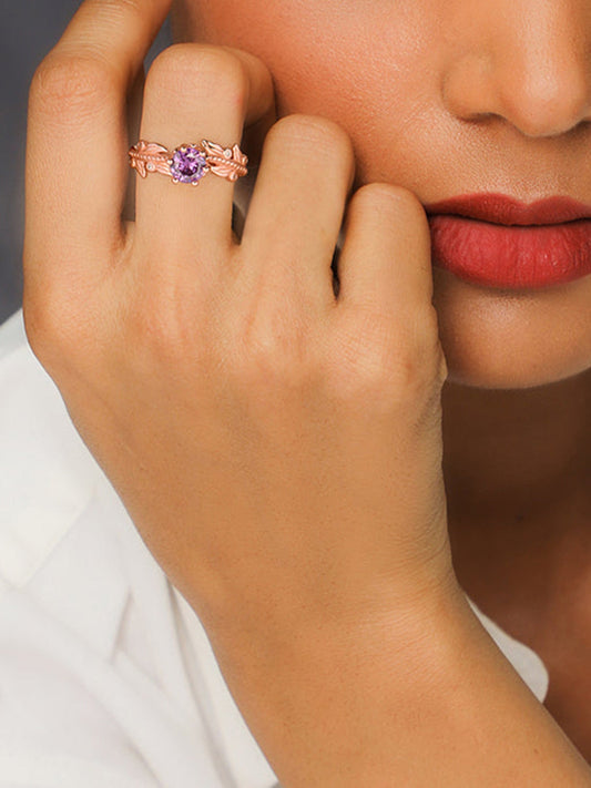 Rose Gold Amethyst Ring