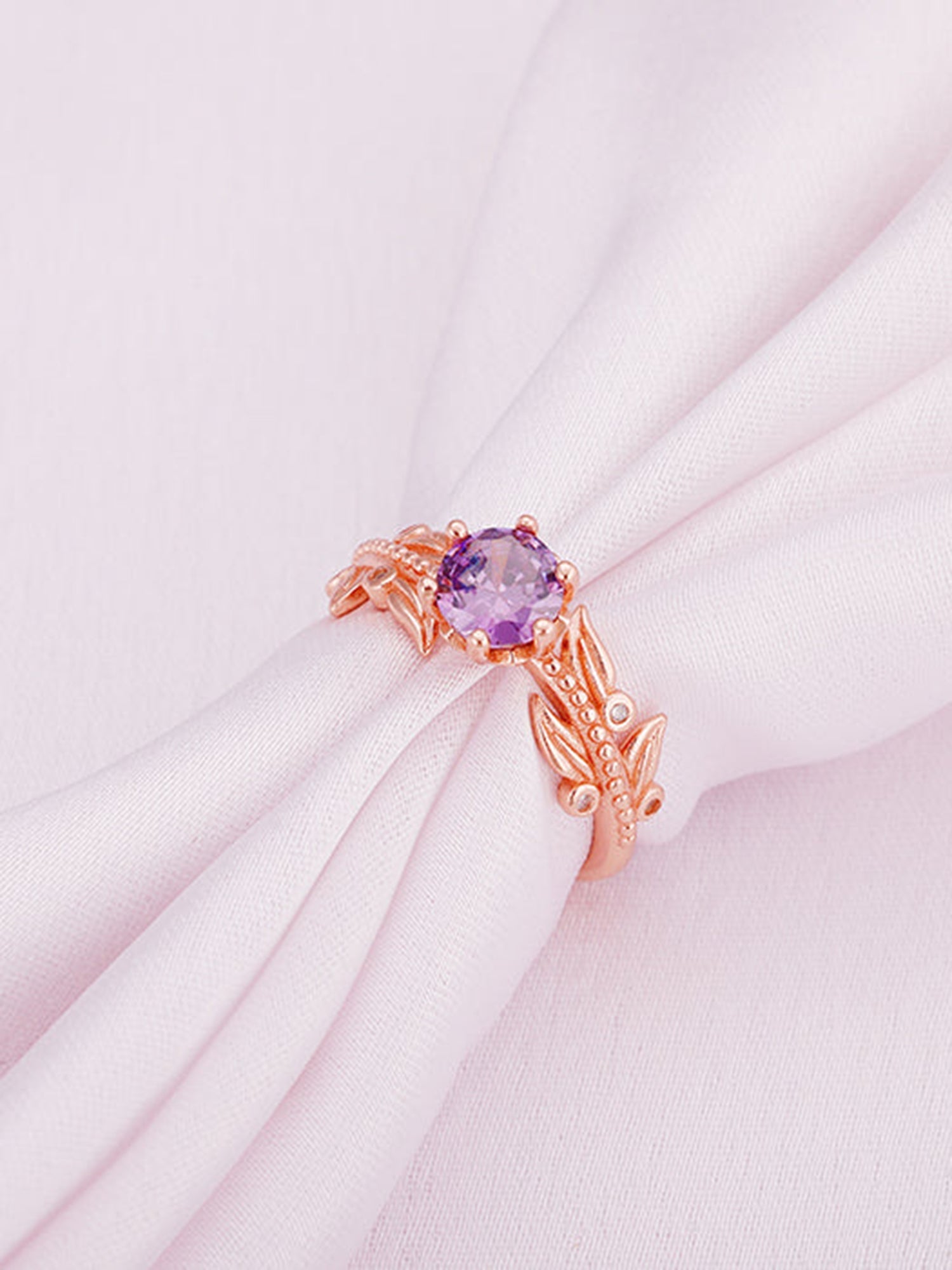Rose Gold Amethyst Ring