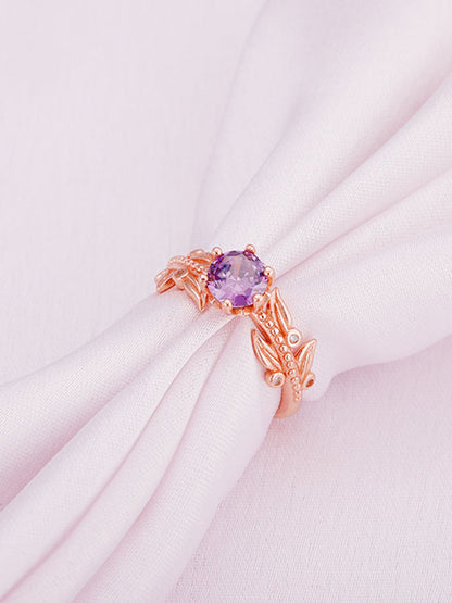Rose Gold Amethyst Ring
