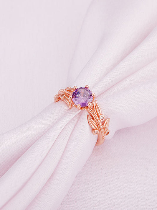 Rose Gold Amethyst Ring
