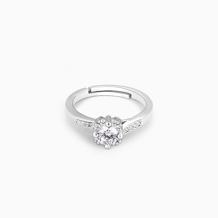 Silver Zircon Twist Ring - Image 1