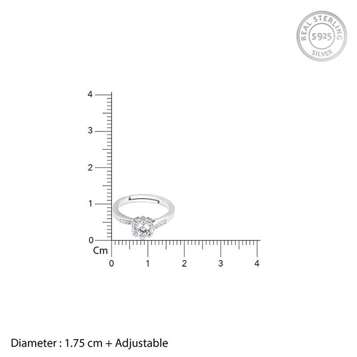Silver Zircon Twist Ring - view 5