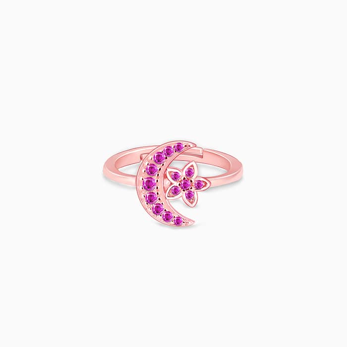 Rose Gold Pink Moon Ring - Image 1