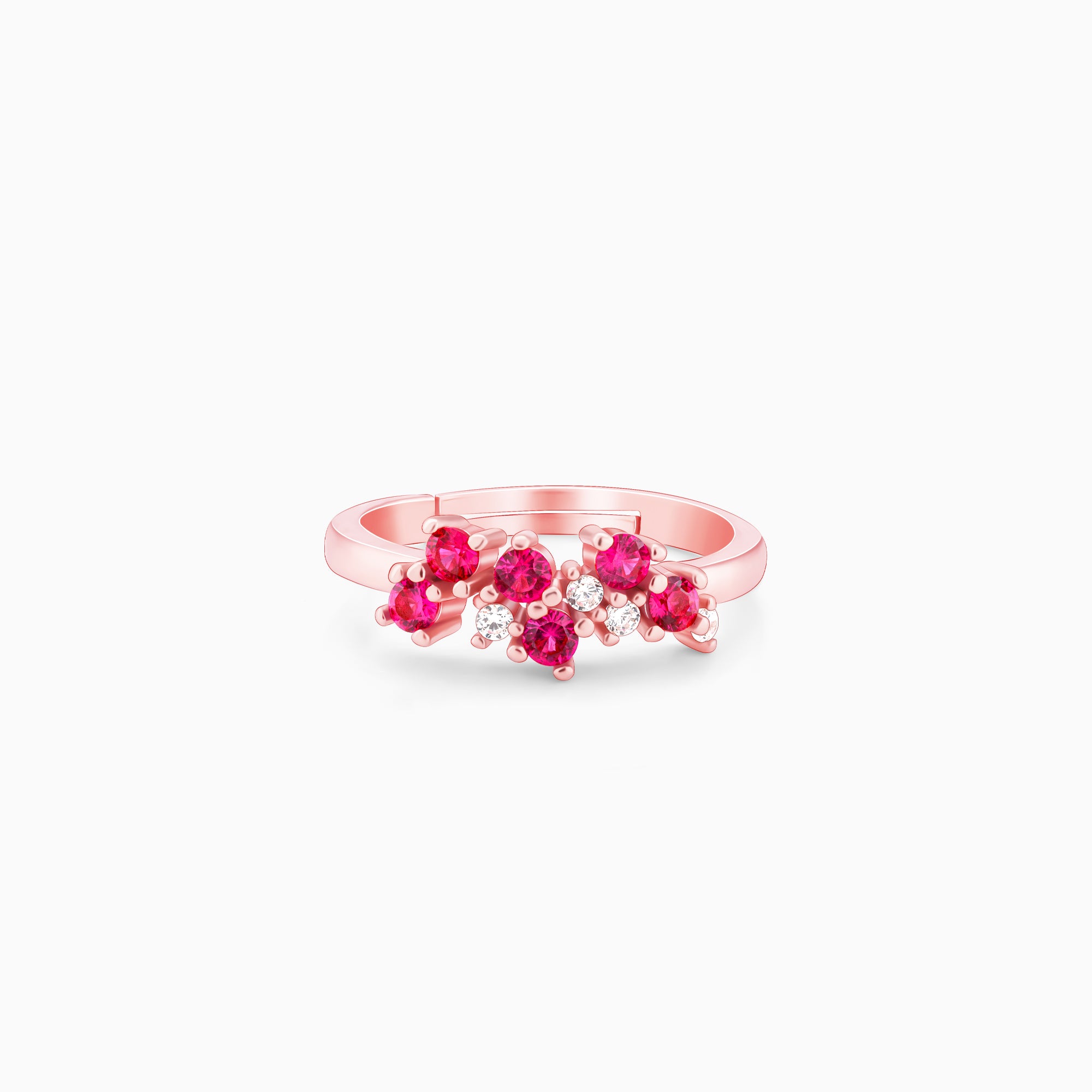 Rose Gold Pink and White Waves Ring - Image 1