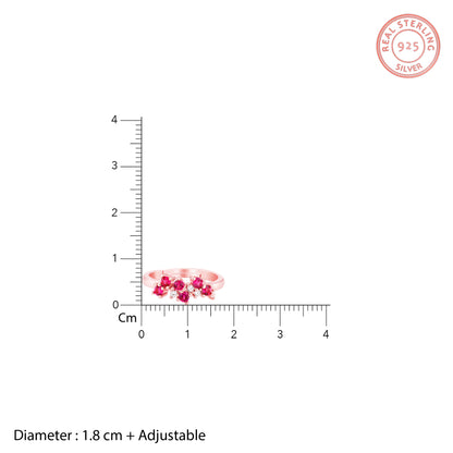 Rose Gold Pink and White Waves Ring