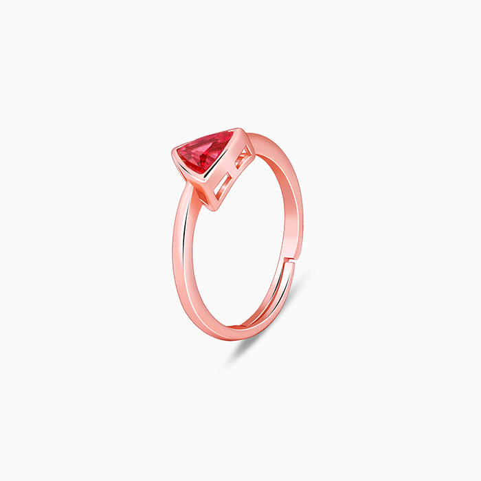Rose Gold Pink Ternion Ring - view 4