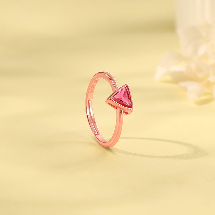Rose Gold Pink Ternion Ring - view 2