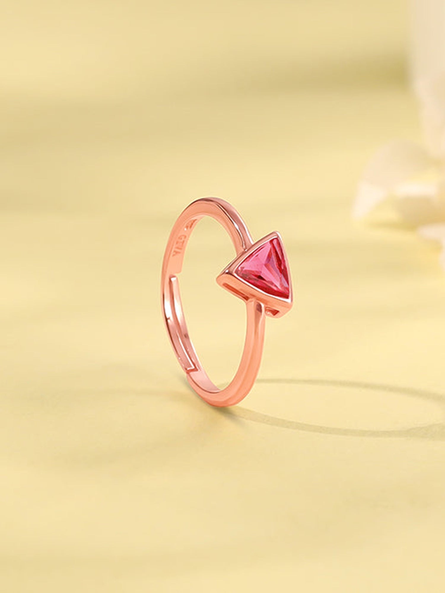 Rose Gold Pink Ternion Ring