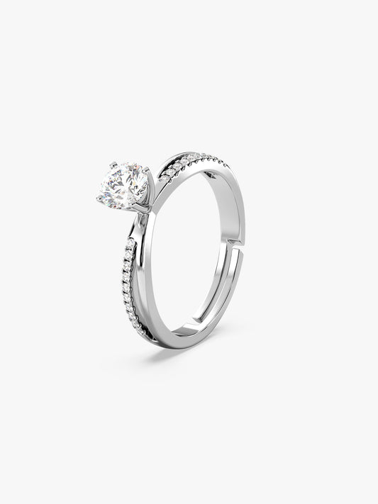Kriti Sanon Silver Zircon Layered Ring