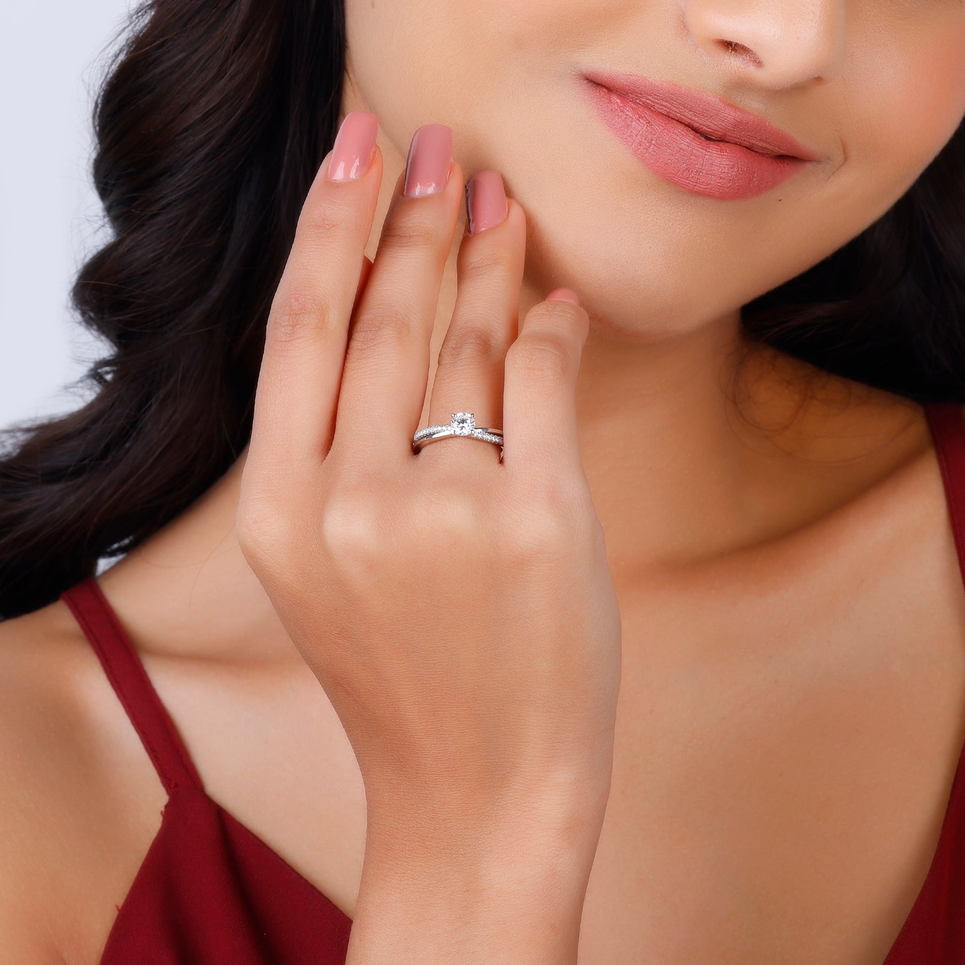 Kriti Sanon Silver Zircon Layered Ring