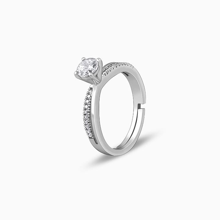 Kriti Sanon Silver Zircon Layered Ring
