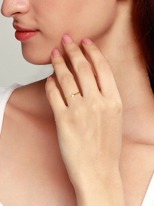 Golden White Romance Ring