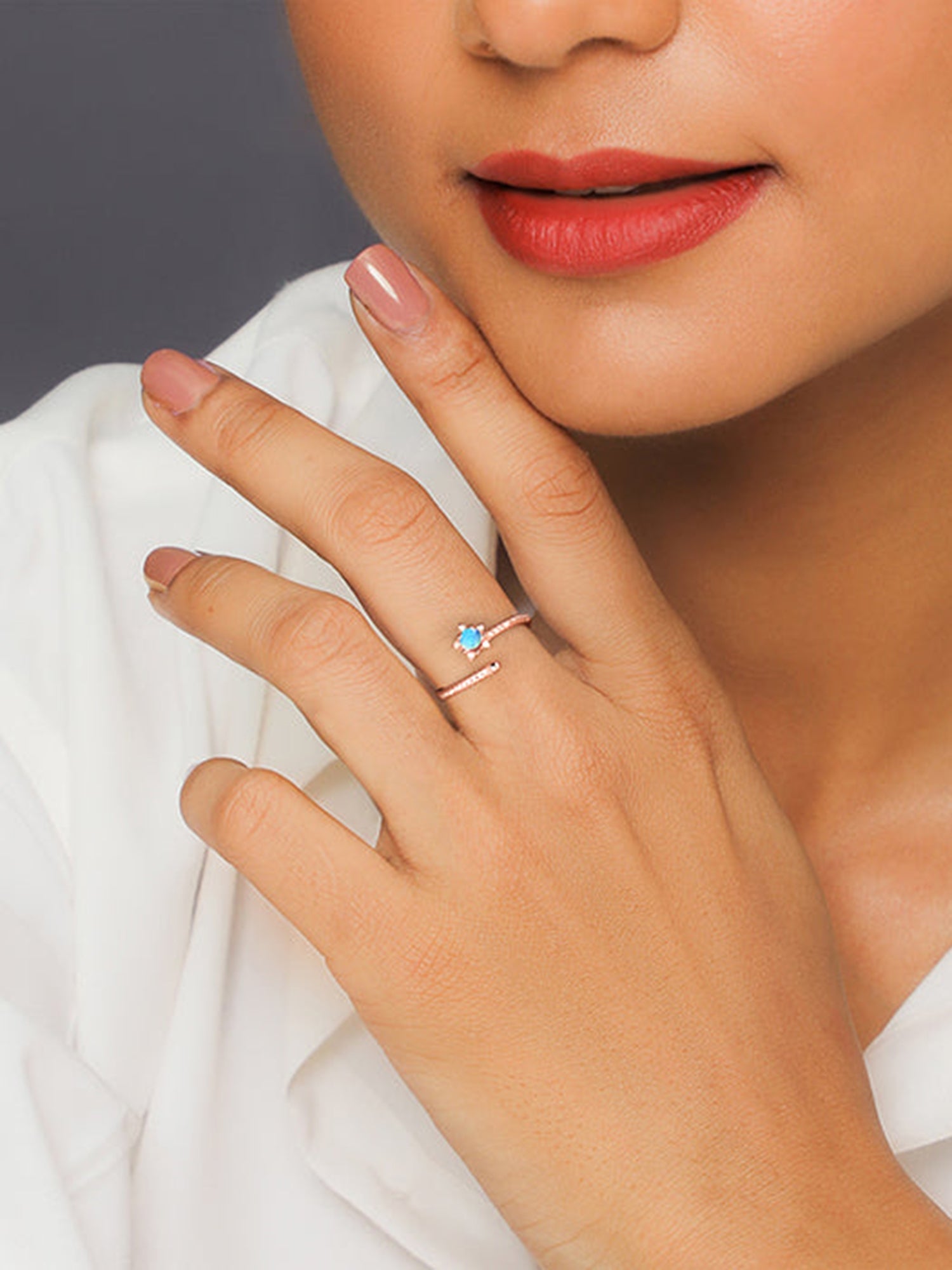 Rose Gold Aquatic Ring