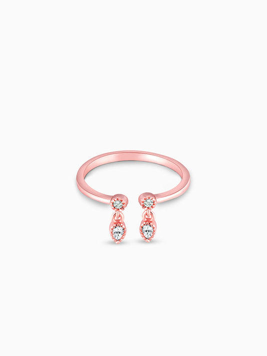Rose Gold Zircon Quartet Ring