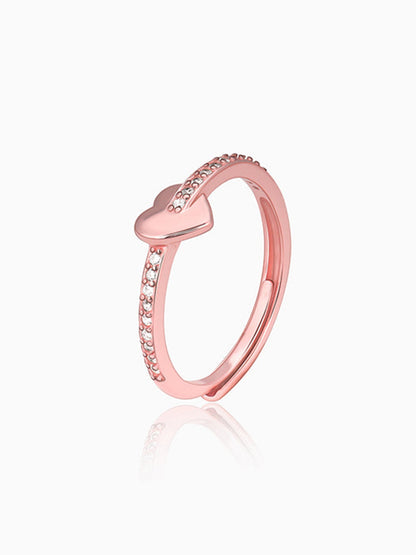Rose Gold Happy Heart Ring