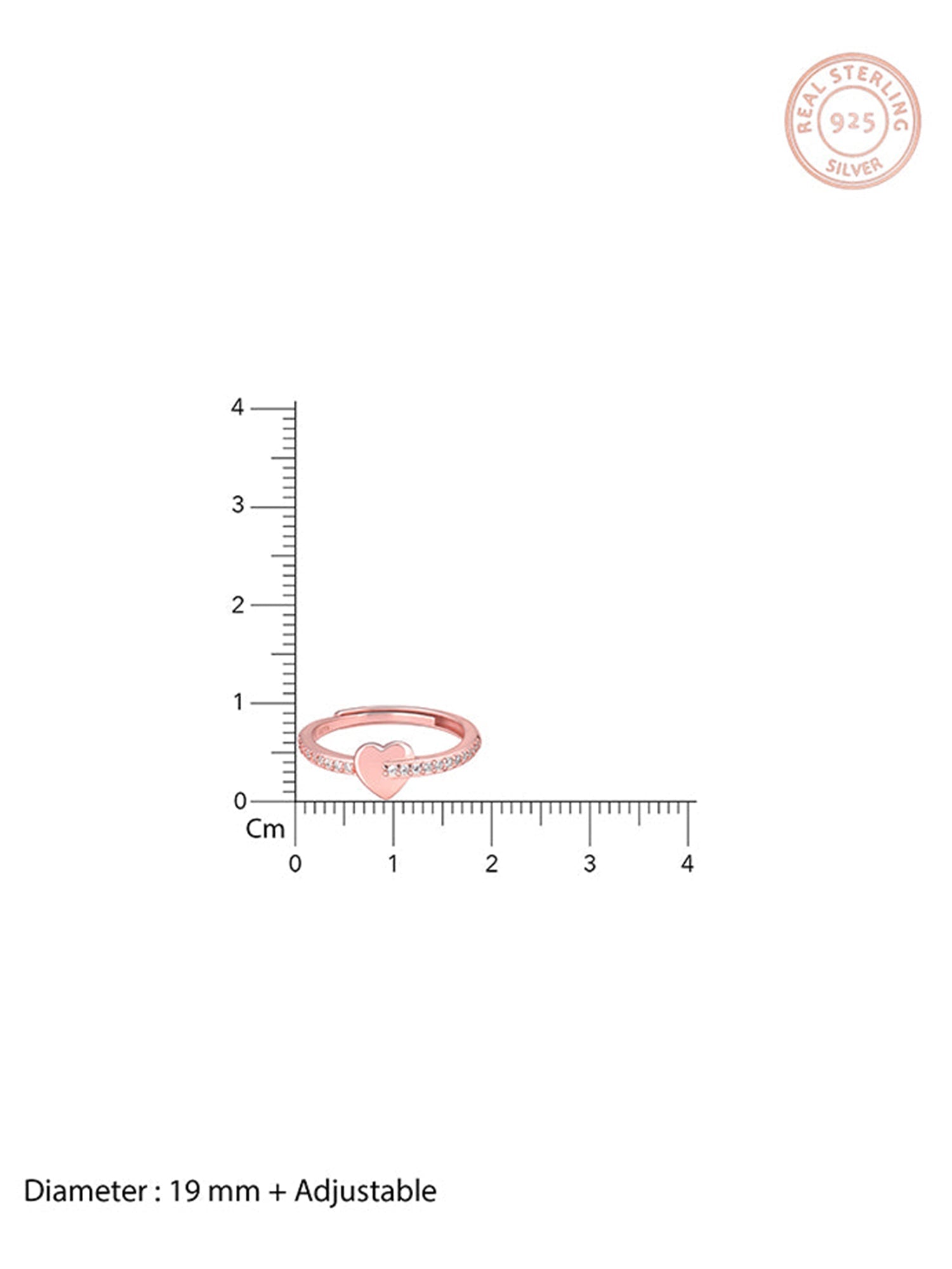Rose Gold Happy Heart Ring