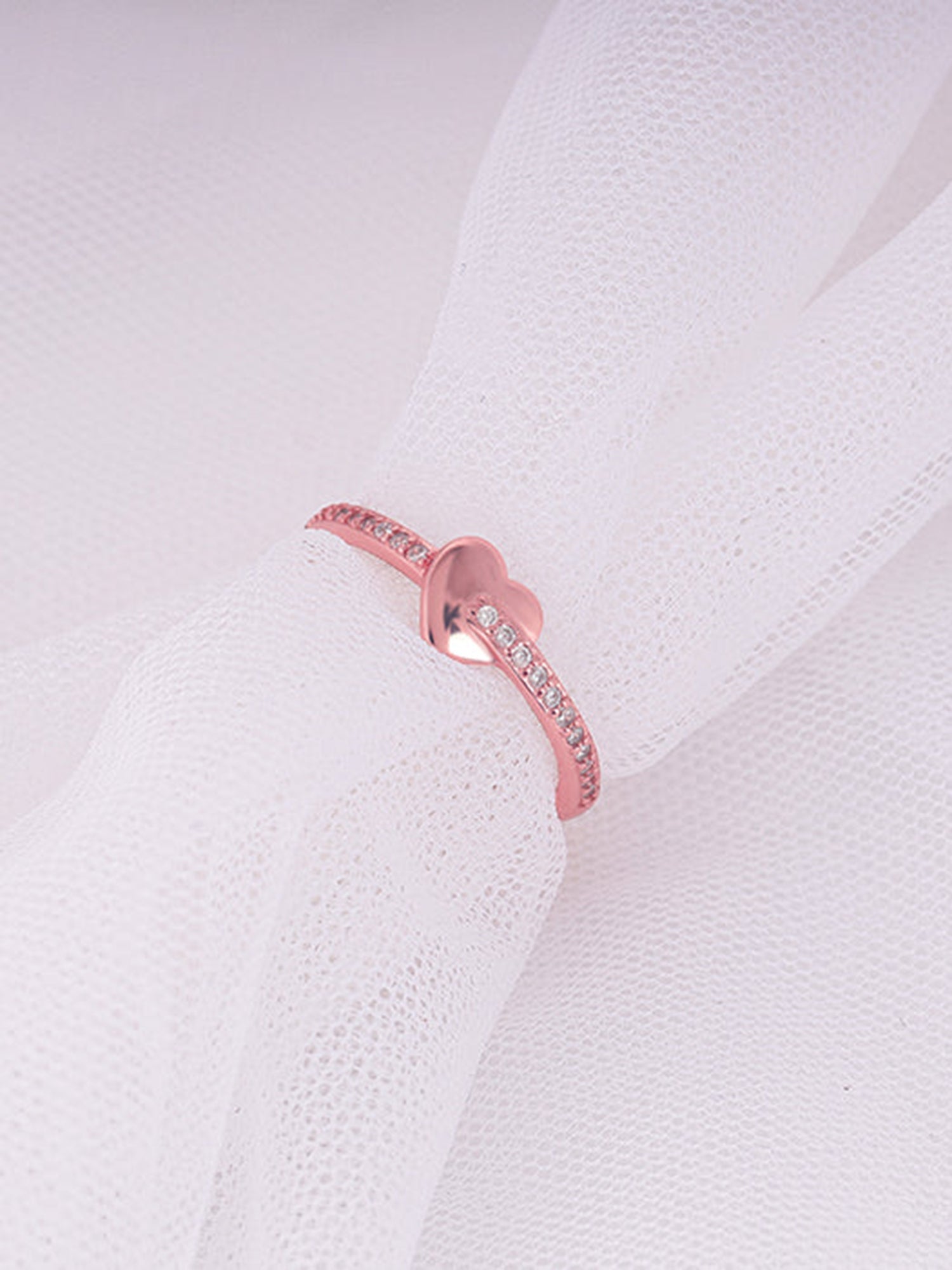 Rose Gold Happy Heart Ring