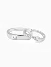 Silver Zircon Love Language Couple Rings