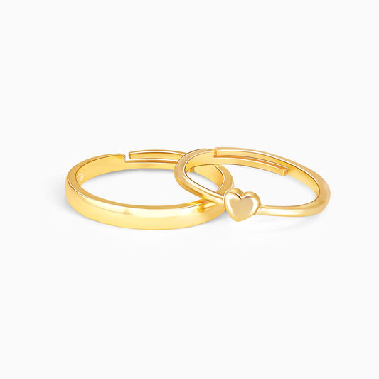 Golden Rise In Love Couple Rings