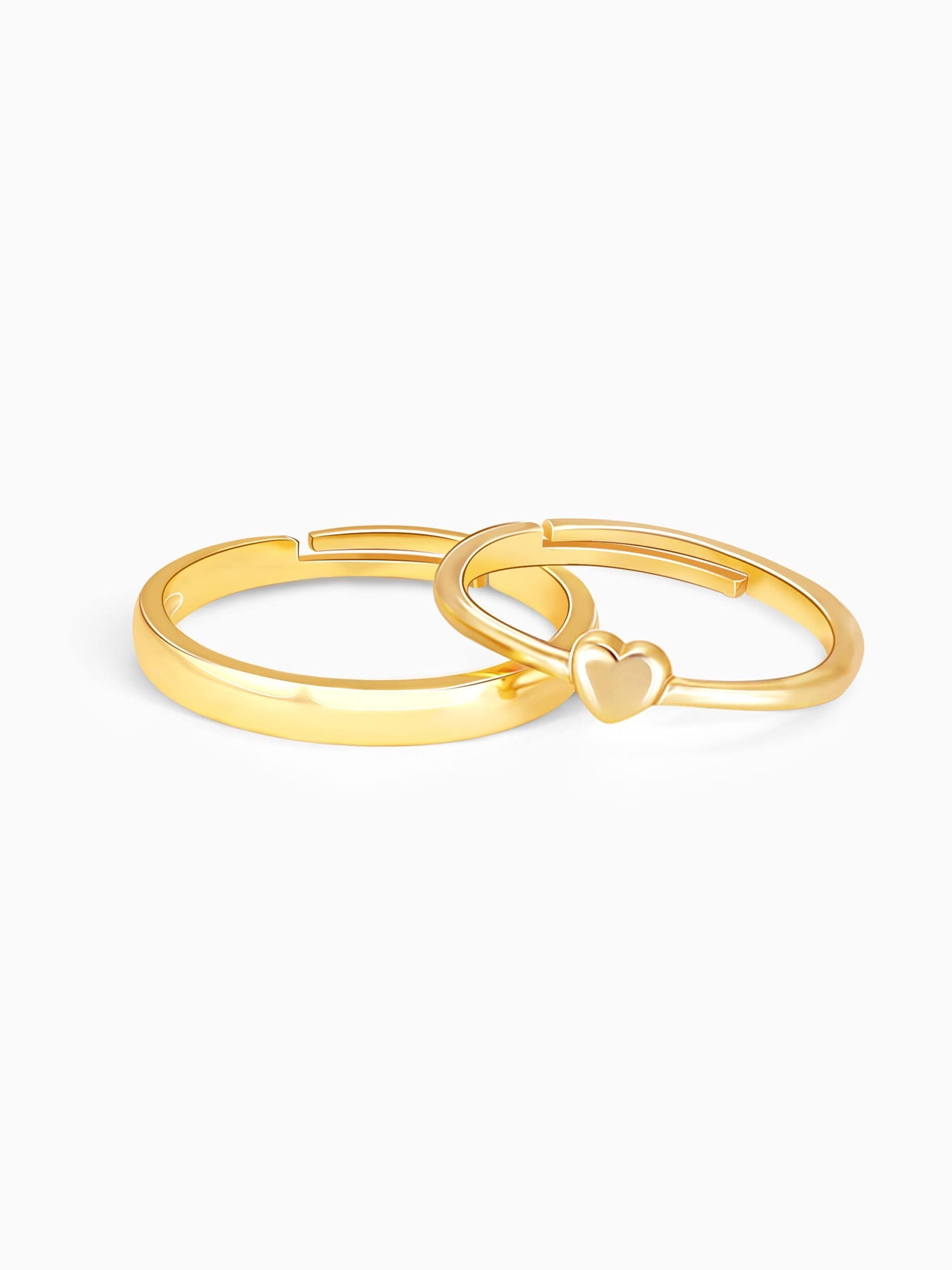 Golden Rise In Love Couple Rings