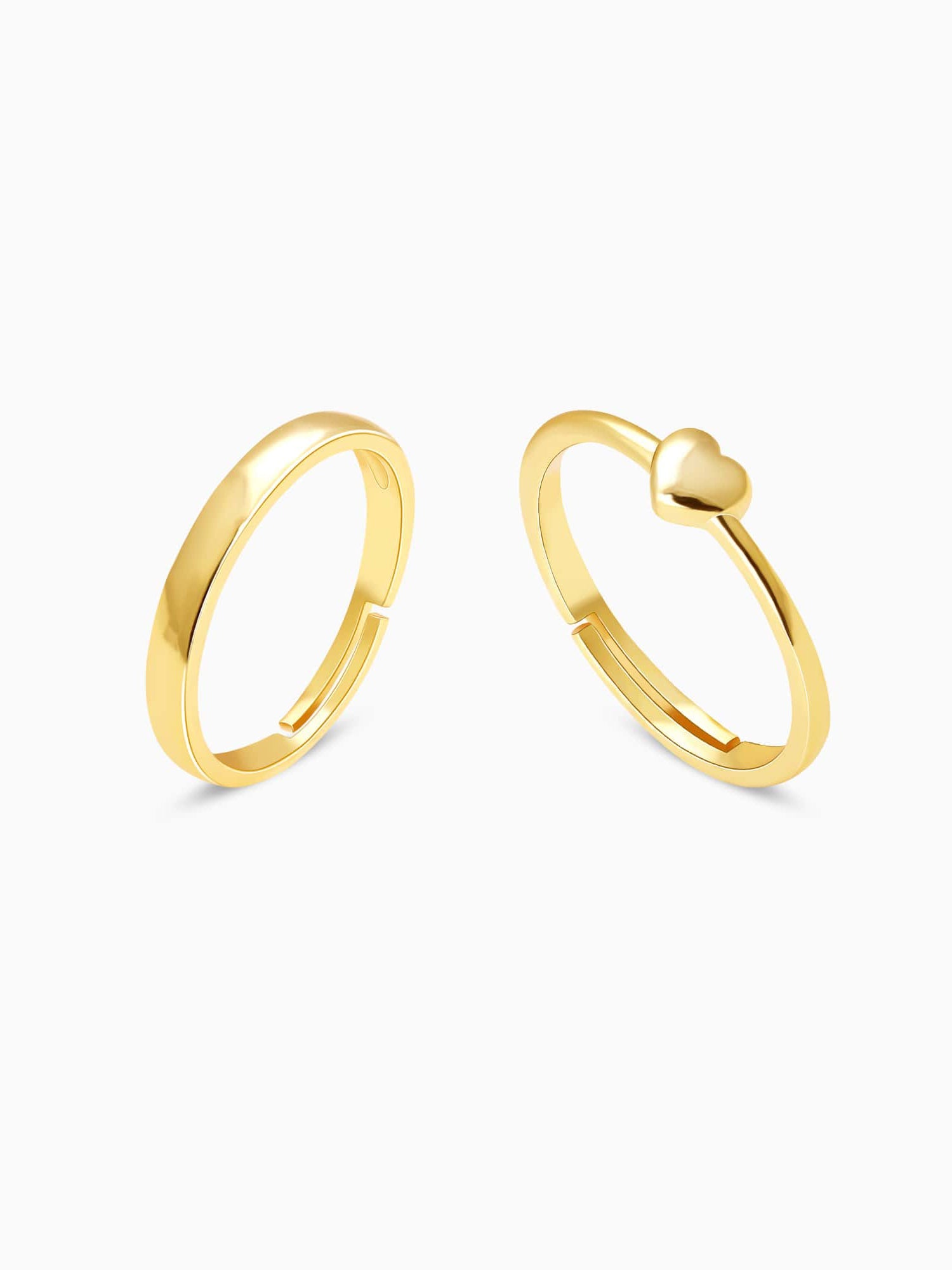 Golden Rise In Love Couple Rings