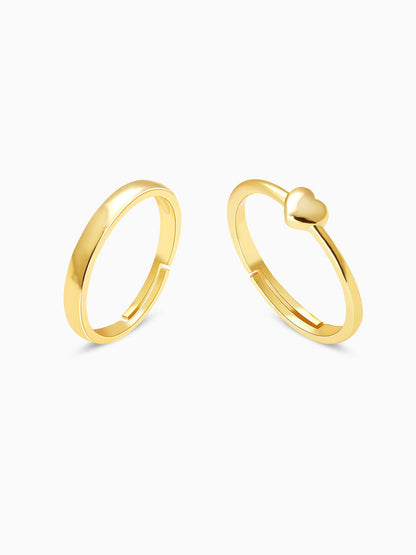 Golden Rise In Love Couple Rings