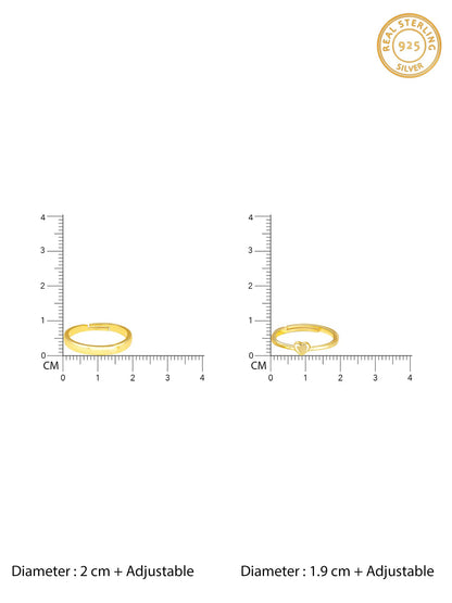Golden Rise In Love Couple Rings