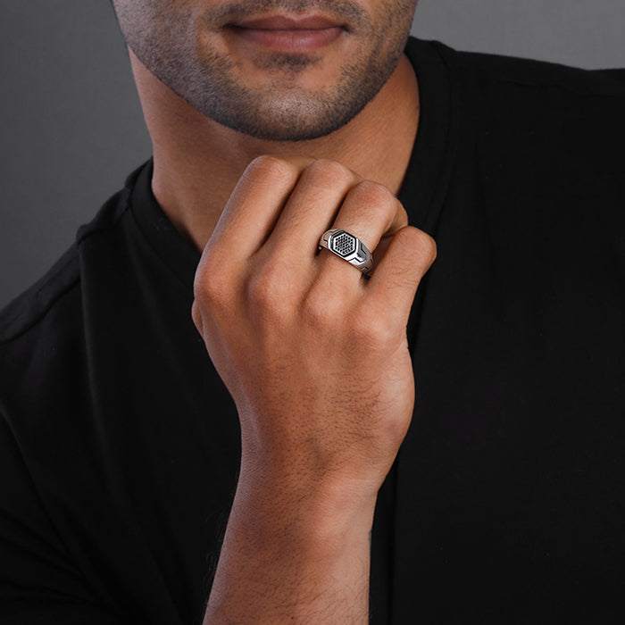 Silver Black is King Ring For Him