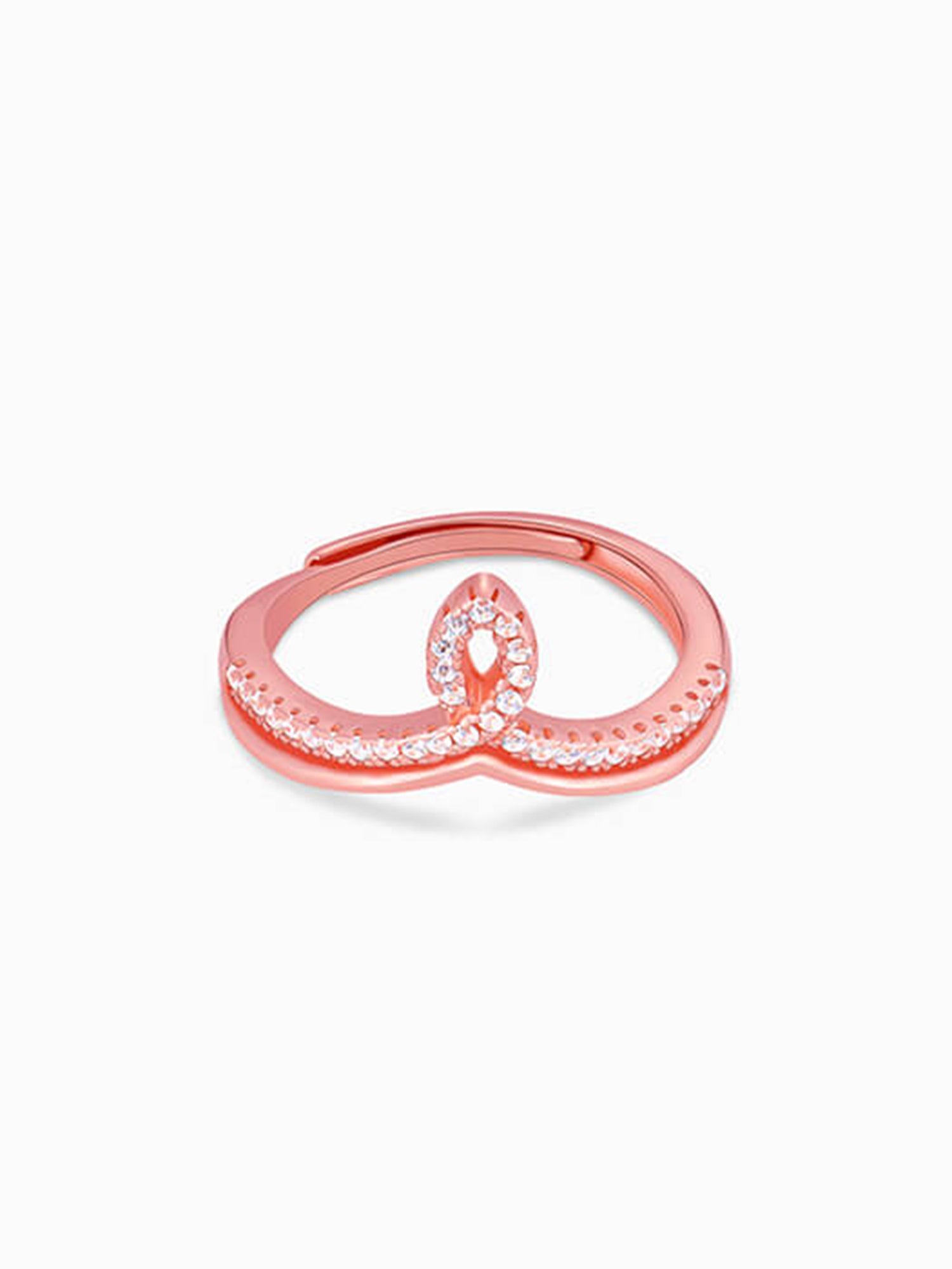 Rose Gold Zircon Flame Ring