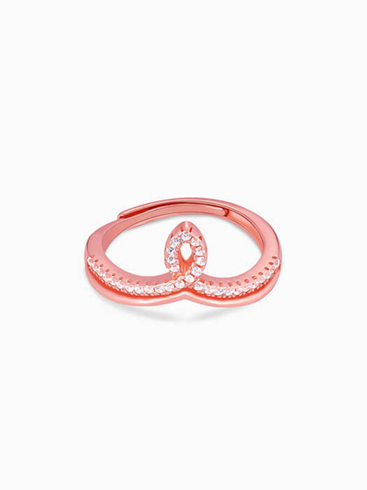 Rose Gold Zircon Flame Ring