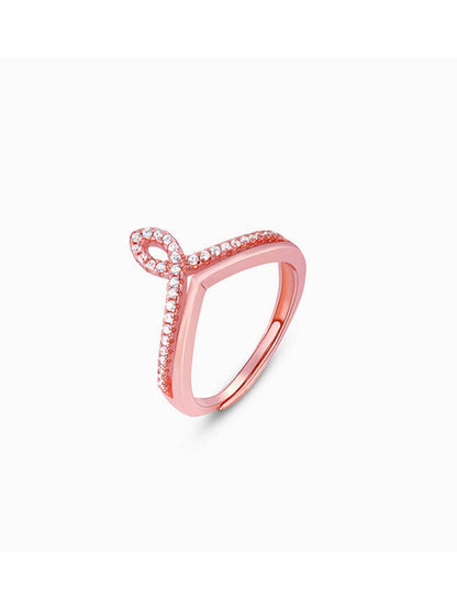 Rose Gold Zircon Flame Ring