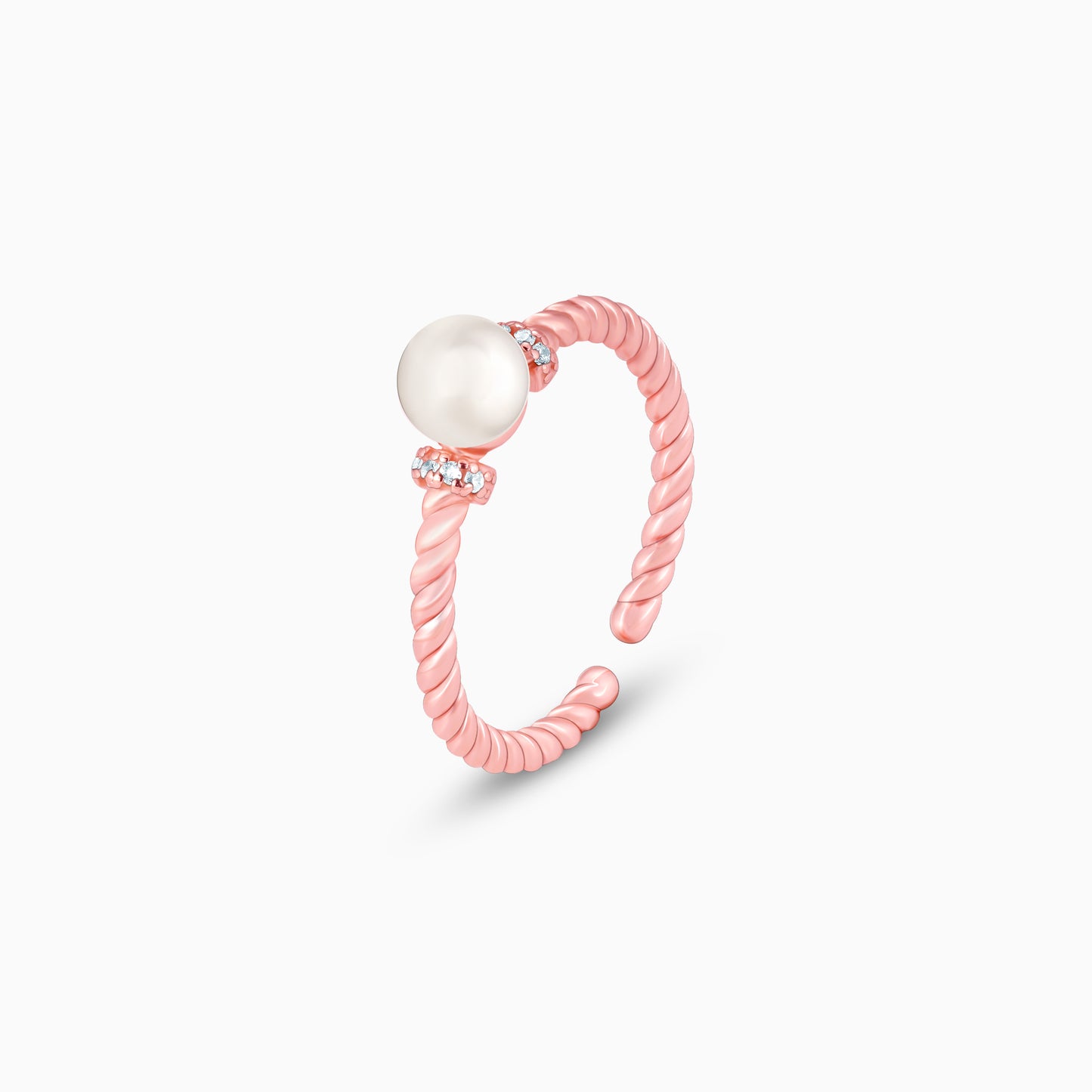Rose Gold Glowing Pearl Stackable Rings