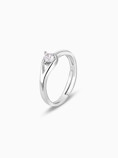 Silver Pear Hoop Ring