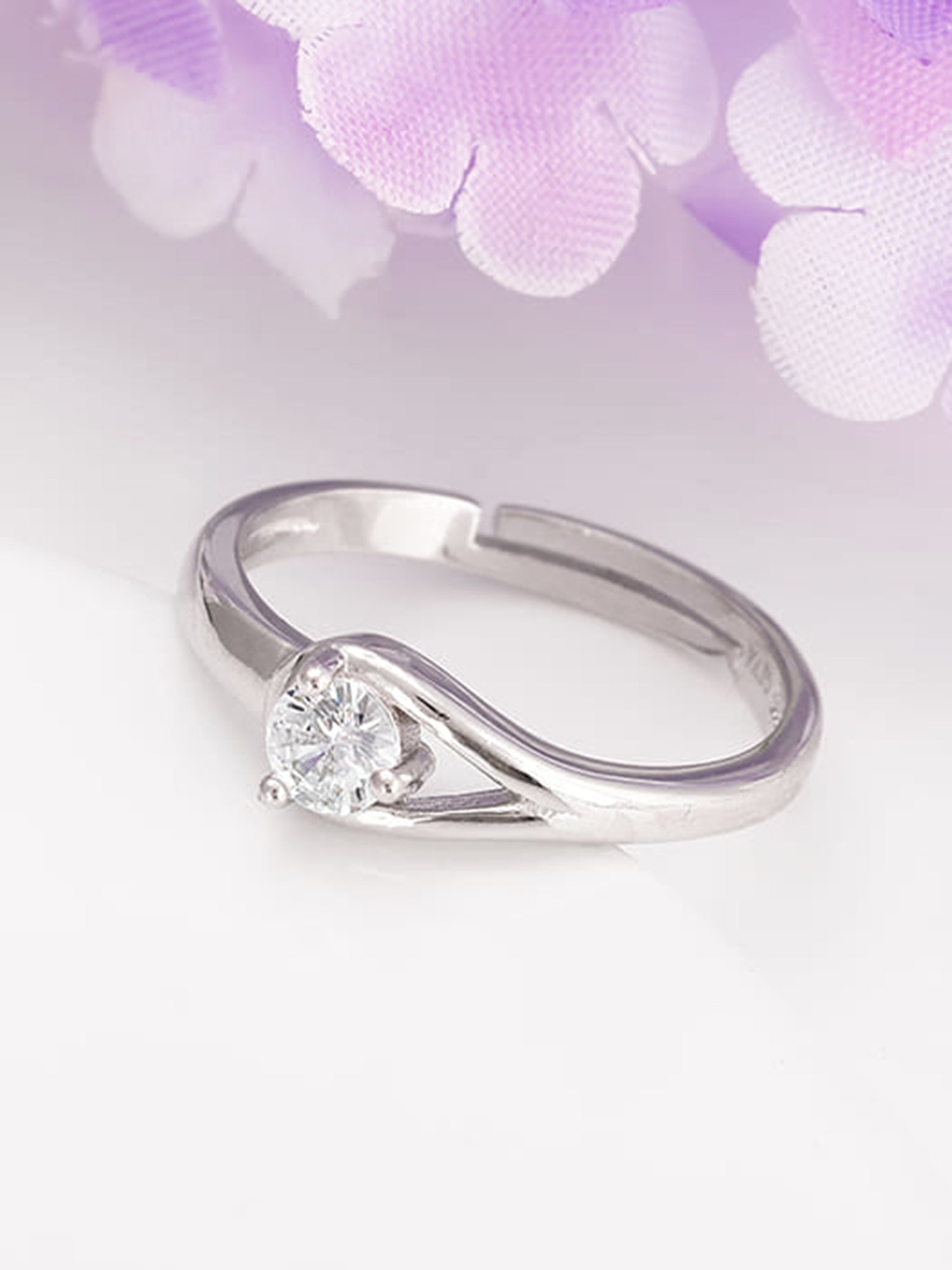 Silver Pear Hoop Ring