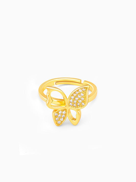 Golden Butterfly Bloom Ring