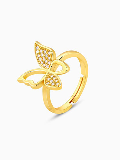 Golden Butterfly Bloom Ring